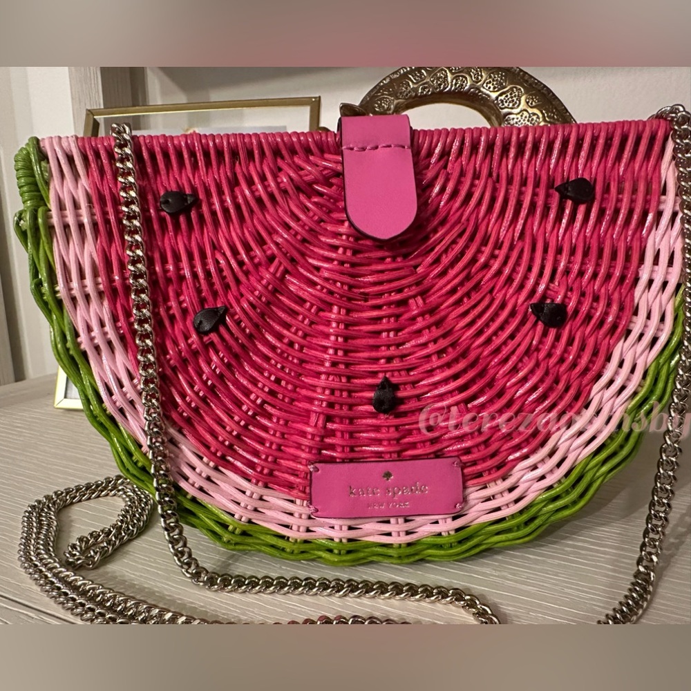 NWOT Kate Spade Watermelon Wicker Bag